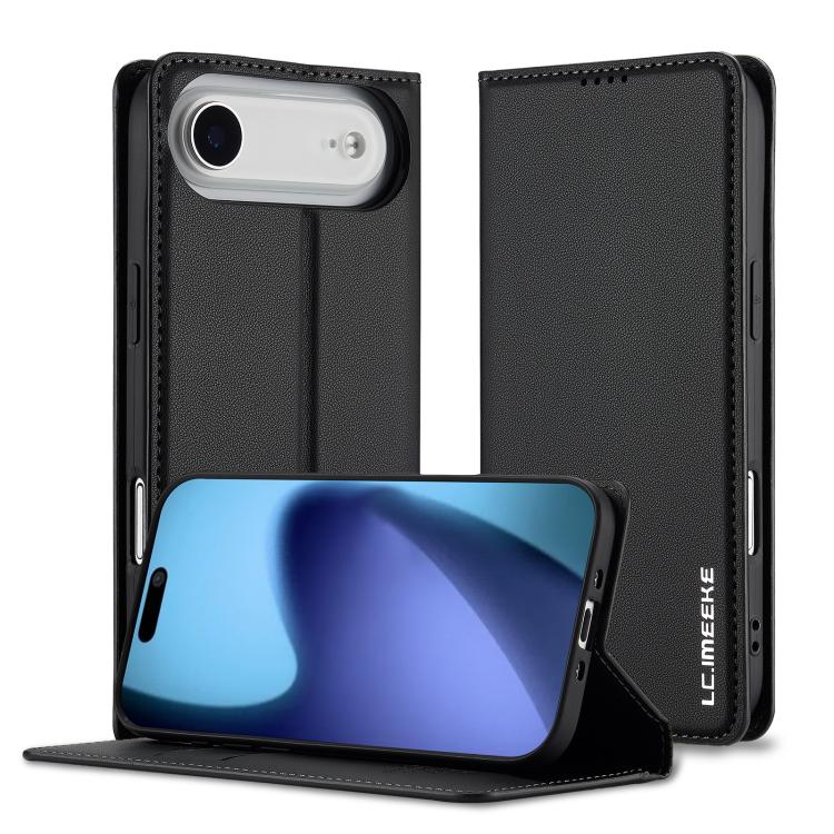 

For iPhone 17 Air LC.IMEEKE L1 Series Frosted Fine Texture PU Phone Case(Black)