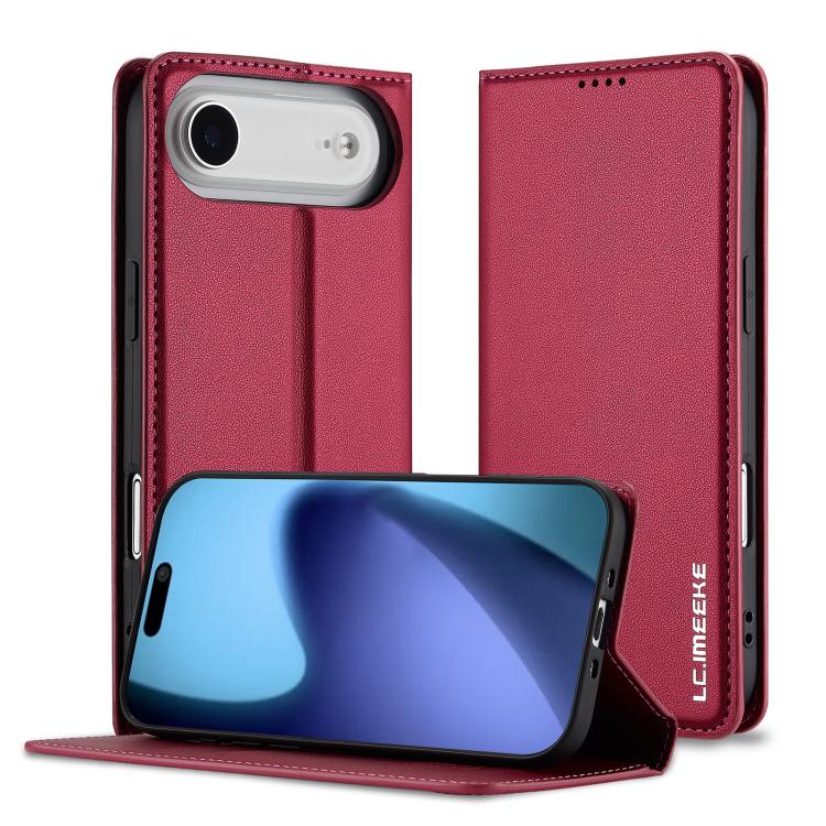 

For iPhone Air LC.IMEEKE L1 Series Frosted Fine Texture PU Phone Case(Red)