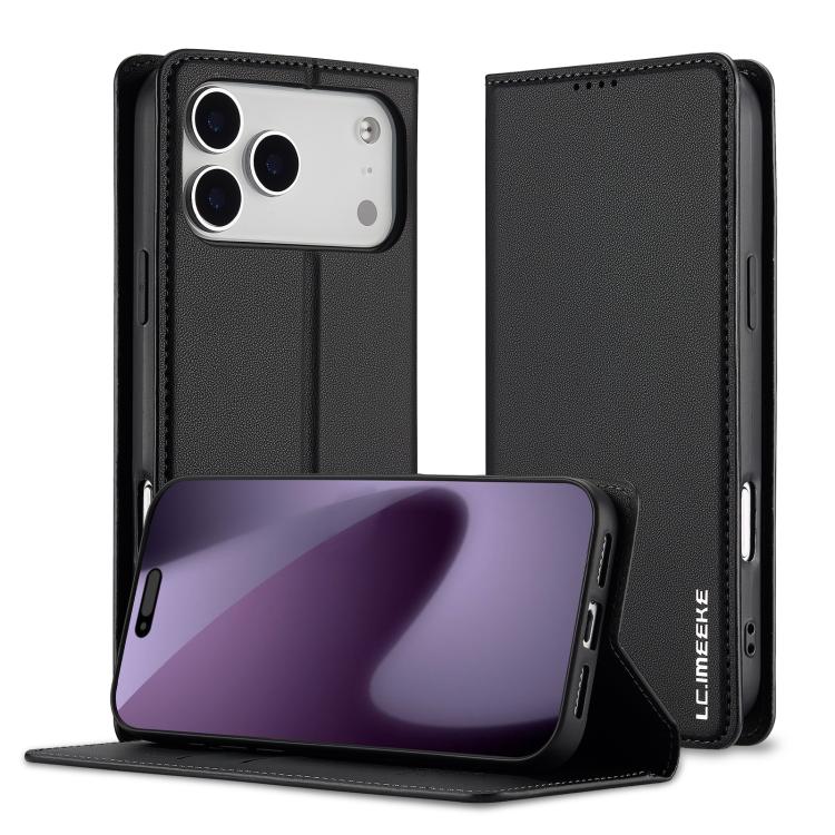

For iPhone 17 Pro Max LC.IMEEKE L1 Series Frosted Fine Texture PU Phone Case(Black)