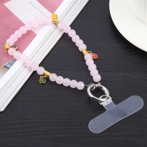 

Peace Beads Chain Anti-lost Short Lanyard(Pink)