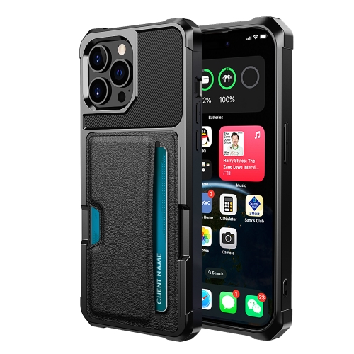 

For iPhone 15 Pro Max ZM02 Card Slot Holder Phone Case(Black)