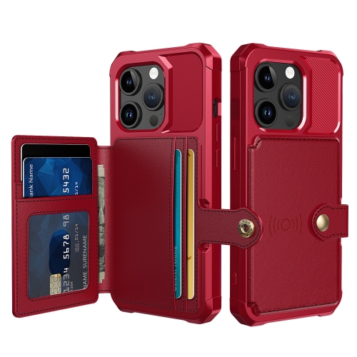 

For iPhone 15 Pro Magnetic Wallet Card Bag Leather Phone Case(Red)