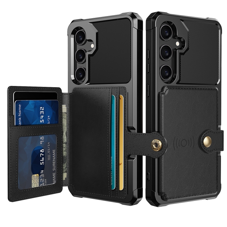 

For Samsung Galaxy S24 5G Magnetic Wallet Card Bag Leather Phone Case(Black)