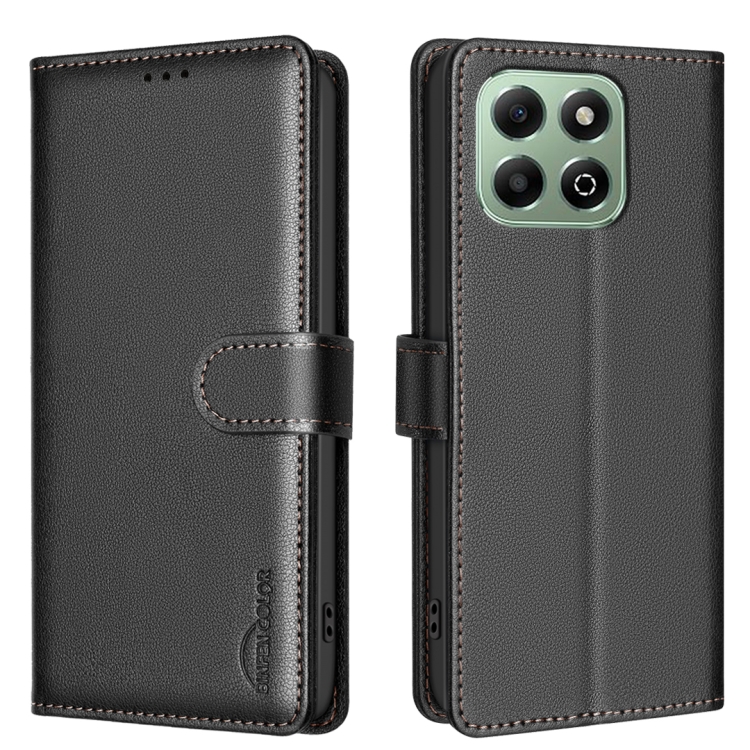 

For Honor X6b Litchi Texture RFID Anti-theft Leather Phone Case(Black)