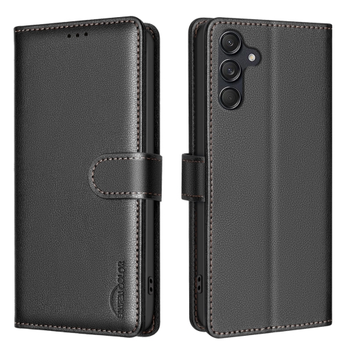 

For Samsung Galaxy A36 Litchi Texture RFID Anti-theft Leather Phone Case(Black)