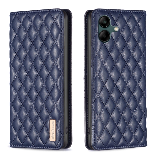 

For Samsung Galaxy A06 Diamond Lattice Magnetic Leather Flip Phone Case(Blue)