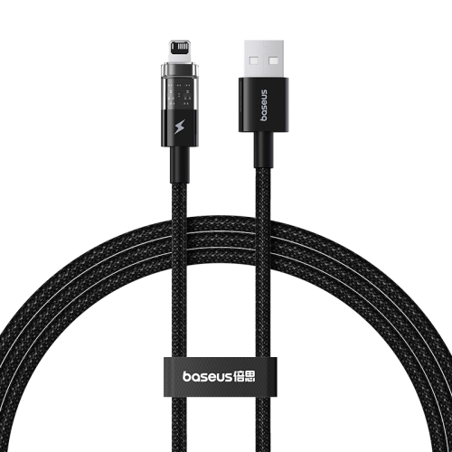 

Baseus Gem Transparent 2.4A USB to 8 Pin Fast Charging Data Cable, Length:1m(Black)