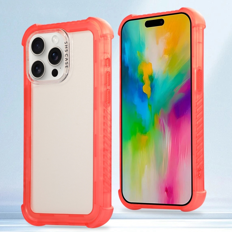 

For iPhone 16 Pro Transparent Matte TPU Hybrid PC 3-in-1 Phone Case(Orange)
