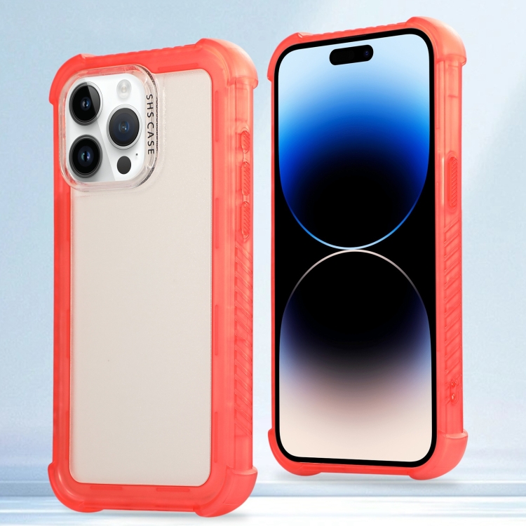 

For iPhone 14 Pro Max Transparent Matte TPU Hybrid PC 3-in-1 Phone Case(Orange)