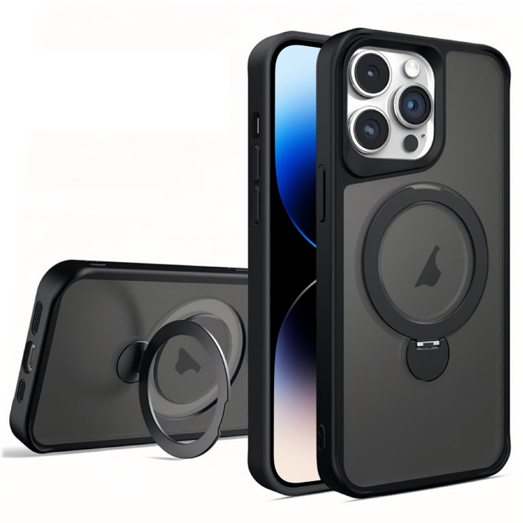 

For iPhone 14 Pro Max Invisible Fulcrum Holder MagSafe Phone Case(Black)