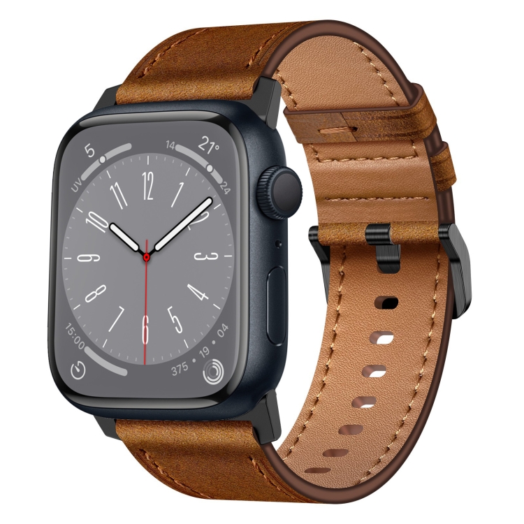 Iwatch Band Top Grain Watch Strap For Apple Watch Series 45mm