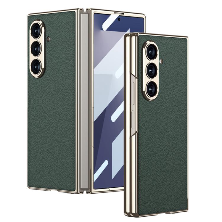 

For Samsung Galaxy Z Fold7 5G GKK Integrated Plating Leather Full Coverage Phone Case(Green)