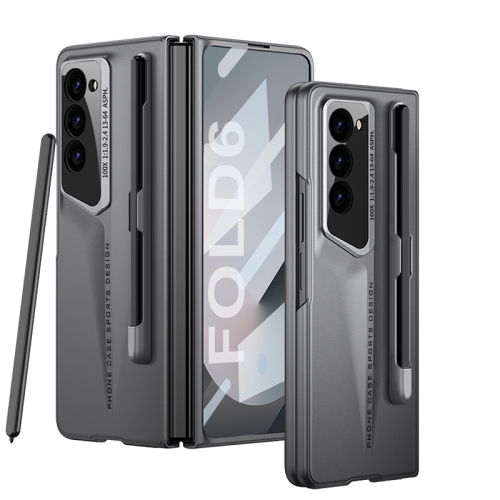 

For Samsung Galaxy Z Fold6 GKK Integrated Blade Ultra-thin Full Coverage Phone Case with Pen Slot, Not Included Pen(Grey)