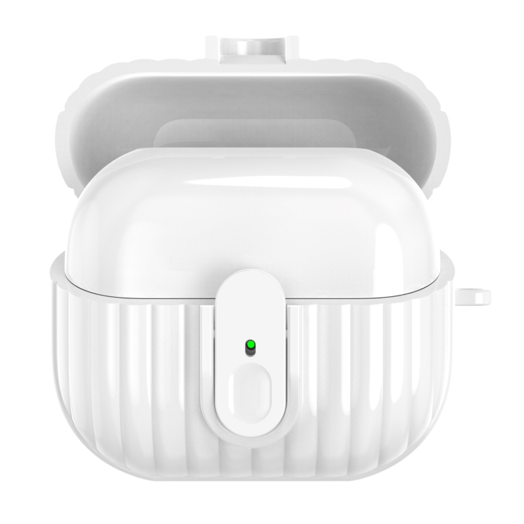

For Samsung Galaxy Buds3 Shell Look Earbuds Box Protective Case with Security Lock(White)