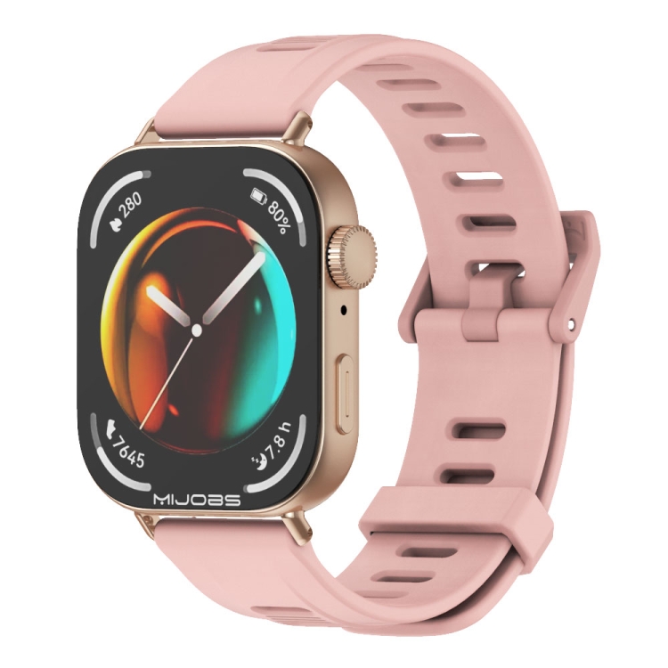 For Huawei Watch Fit3 MIJOBS Flat Hole Silicone Watch Band(Pink