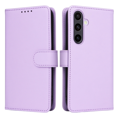 

For Samsung Galaxy S24 FE 5G BETOPNICE BN-005 2 in 1 Detachable Imitate Genuine Leather Phone Case(Light Purple)