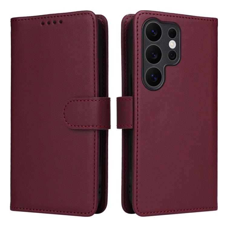For Galaxy S26 Ultra 5G BETOPNICE BN-005 2 in 1 Detachable Imitate Genuine Leather Phone Case(Wine Red)