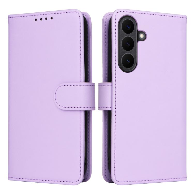 For Galaxy S26+ 5G BETOPNICE BN-005 2 in 1 Detachable Imitate Genuine Leather Phone Case(Light Purple)