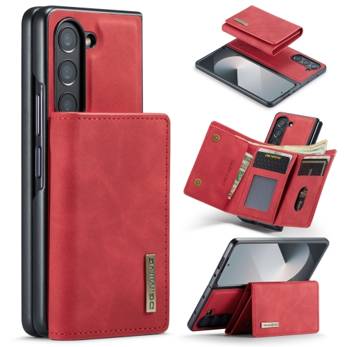 

For Samsung Galaxy Z Fold6 DG.MING M1 Series 3-Fold Multi Card Wallet + Magnetic Phone Case(Red)