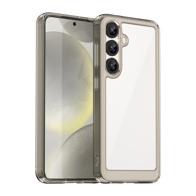 

For Samsung Galaxy S25 5G Colorful Series Acrylic Hybrid TPU Phone Case(Transparent Grey)