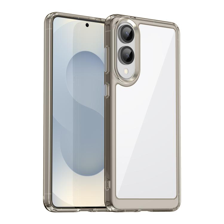 

For Samsung Galaxy S25 Edge 5G Colorful Series Acrylic Hybrid TPU Phone Case(Transparent Grey)