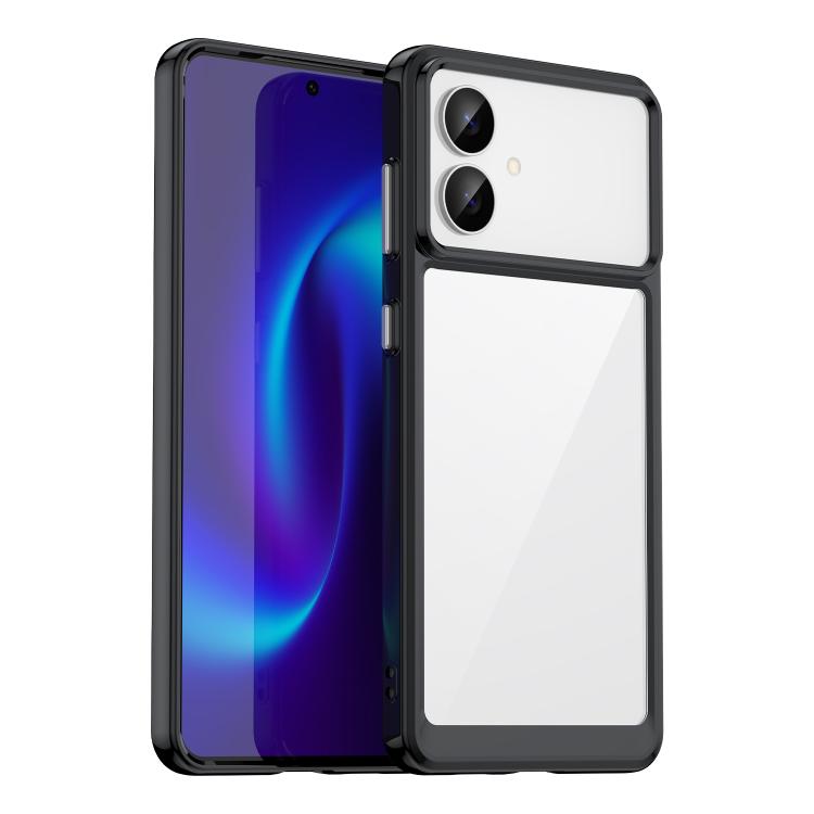 

For Samsung Galaxy S26 Edge 5G Colorful Series Acrylic Hybrid TPU Phone Case(Black)