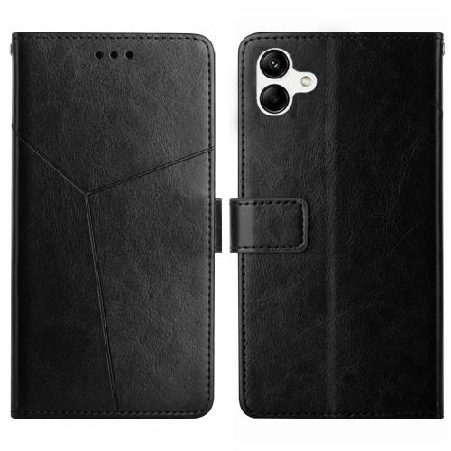 

For Samsung Galaxy A06 5G Y-shaped Pattern Flip Leather Phone Case(Black)