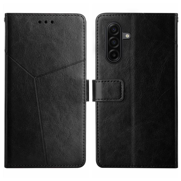 

For Samsung Galaxy A57 5G Y-shaped Pattern Flip Leather Phone Case(Black)