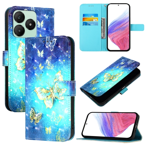 

For Wiko T20 3D Painting Horizontal Flip Leather Phone Case(Golden Butterfly)