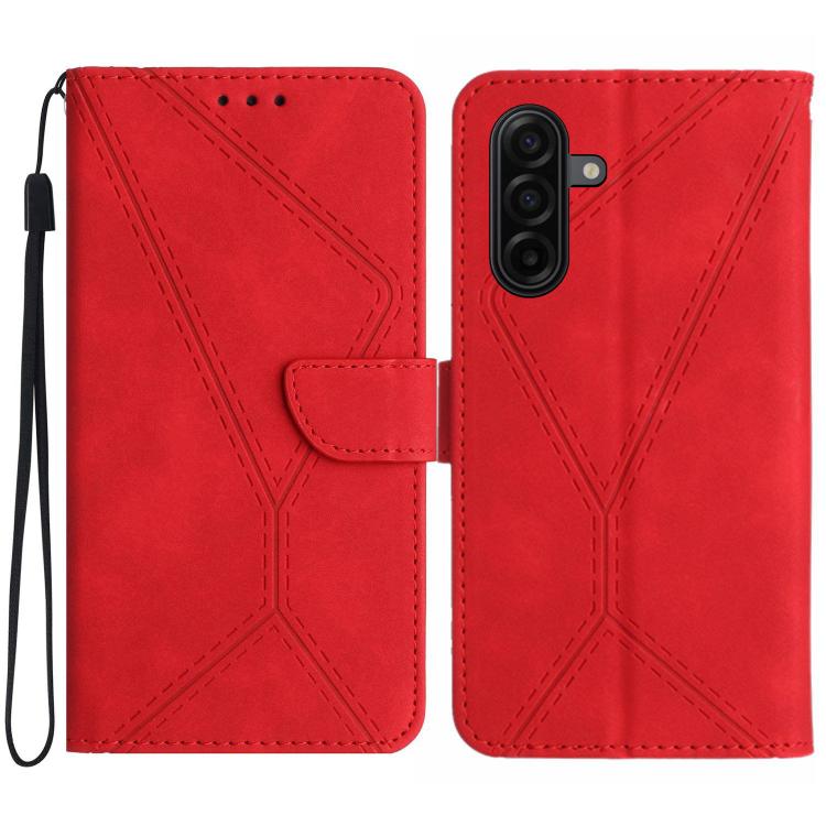 

For Samsung Galaxy A57 5G Stitching Embossed Leather Phone Case(Red)