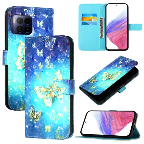 

For T-Mobile REVVL 7 Pro 3D Painting Horizontal Flip Leather Phone Case(Golden Butterfly)