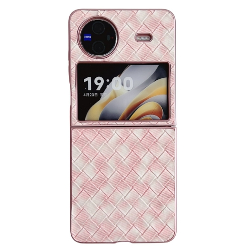 

For vivo X Flip Colorful Woven Pattern Full Coverage Phone Case(Pink)