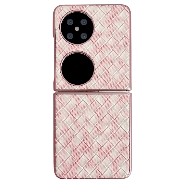 

For Huawei Pocket 2 Colorful Woven Pattern Full Coverage Phone Case(Pink)