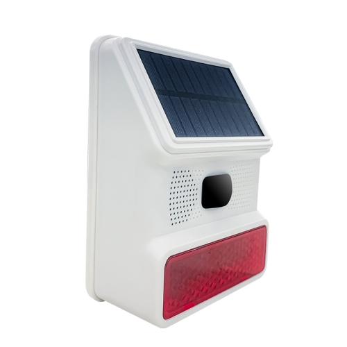 PE-523 Solar Powered Wireless Sound and Light Strobe Siren(White)