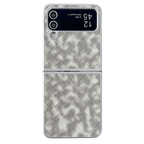 

For Samsung Galaxy Z Flip3 5G Colorful Woven Pattern Full Coverage Phone Case(Black White)