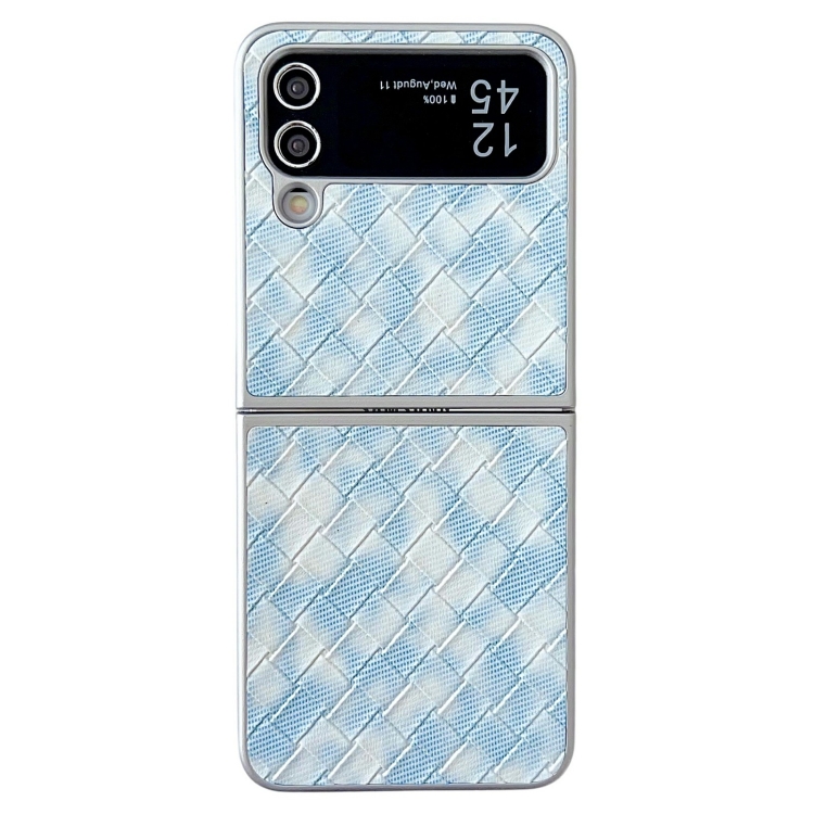 

For Samsung Galaxy Z Flip3 5G Colorful Woven Pattern Full Coverage Phone Case(Blue)