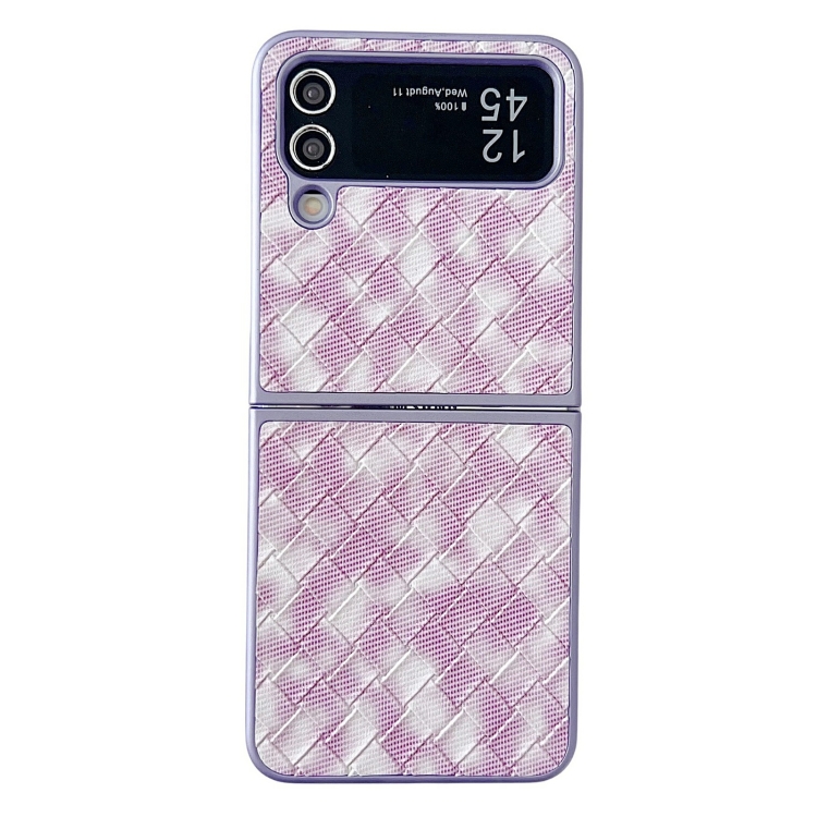 

For Samsung Galaxy Z Flip4 5G Colorful Woven Pattern Full Coverage Phone Case(Purple)