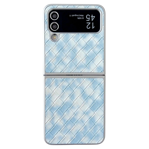 

For Samsung Galaxy Z Flip4 5G Colorful Woven Pattern Full Coverage Phone Case(Blue)