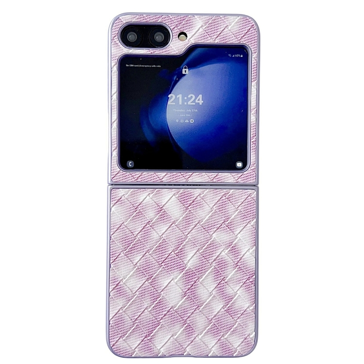 

For Samsung Galaxy Z Flip6 Colorful Woven Pattern Full Coverage Phone Case(Purple)