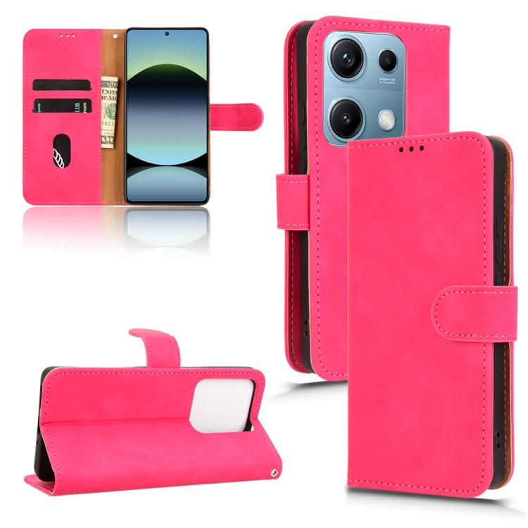 

For Redmi Note 14S / Note 13 Pro 4G Skin Feel Magnetic Flip Leather Phone Case(Rose Red)