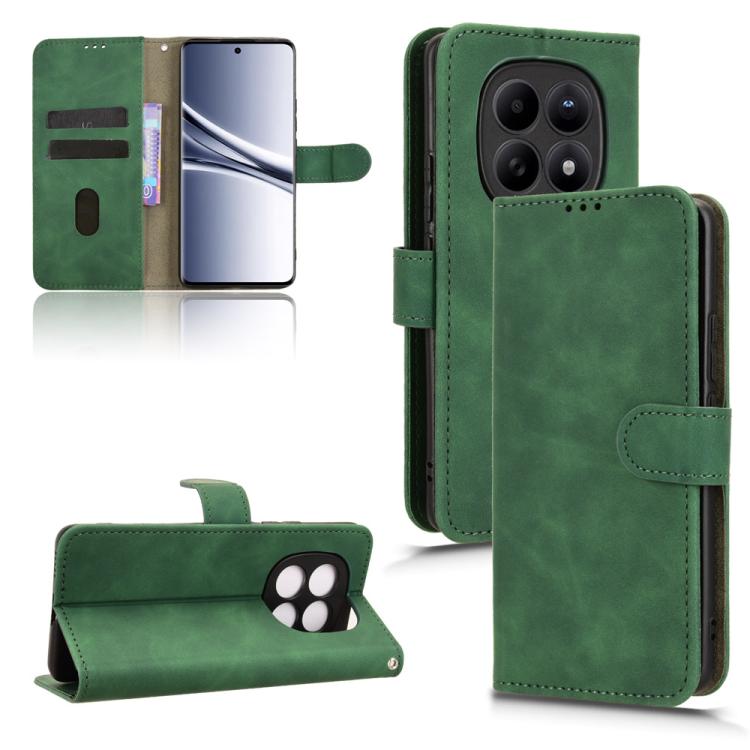 

For Redmi Note 15 Pro 4G Global 163.2mm Skin Feel Magnetic Flip Leather Phone Case(Green)