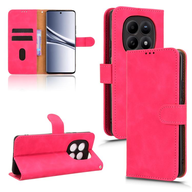 

For Redmi Note 15 Pro 4G Global 163.2mm Skin Feel Magnetic Flip Leather Phone Case(Rose Red)