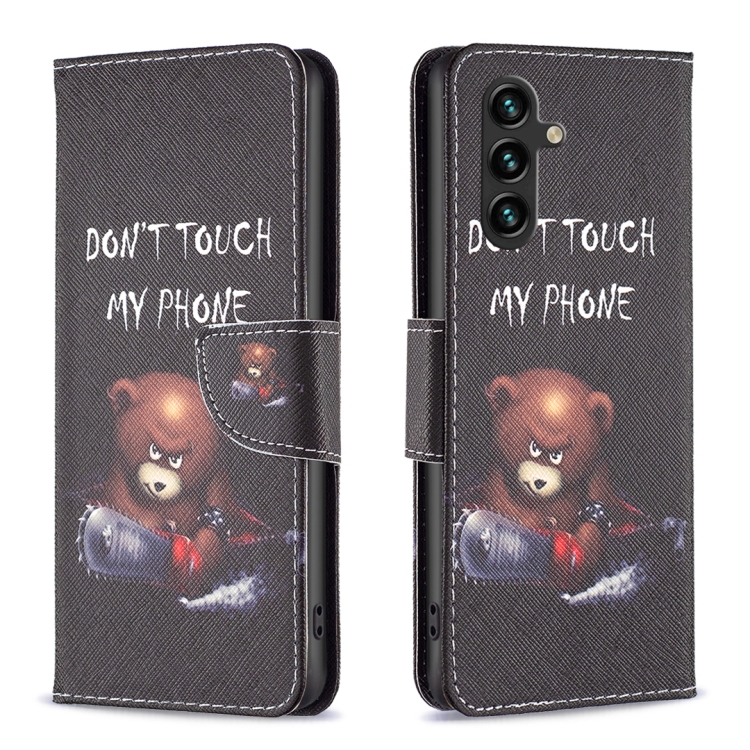 

For Samsung Galaxy A16 Colored Drawing Pattern Leather Phone Case(Bear)