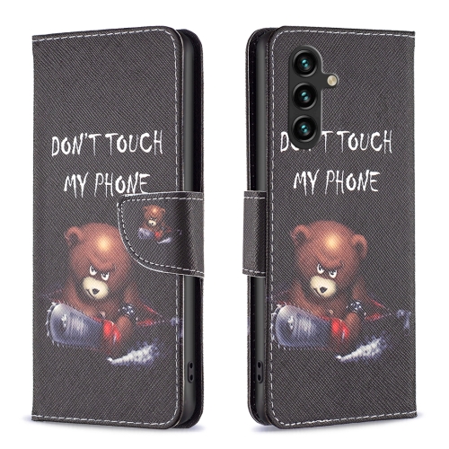 

For Samsung Galaxy A56 5G Colored Drawing Pattern Leather Phone Case(Bear)