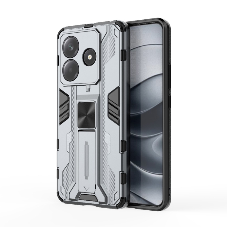 

For Redmi Note 14 5G Supersonic PC + TPU Holder Phone Case(Grey)