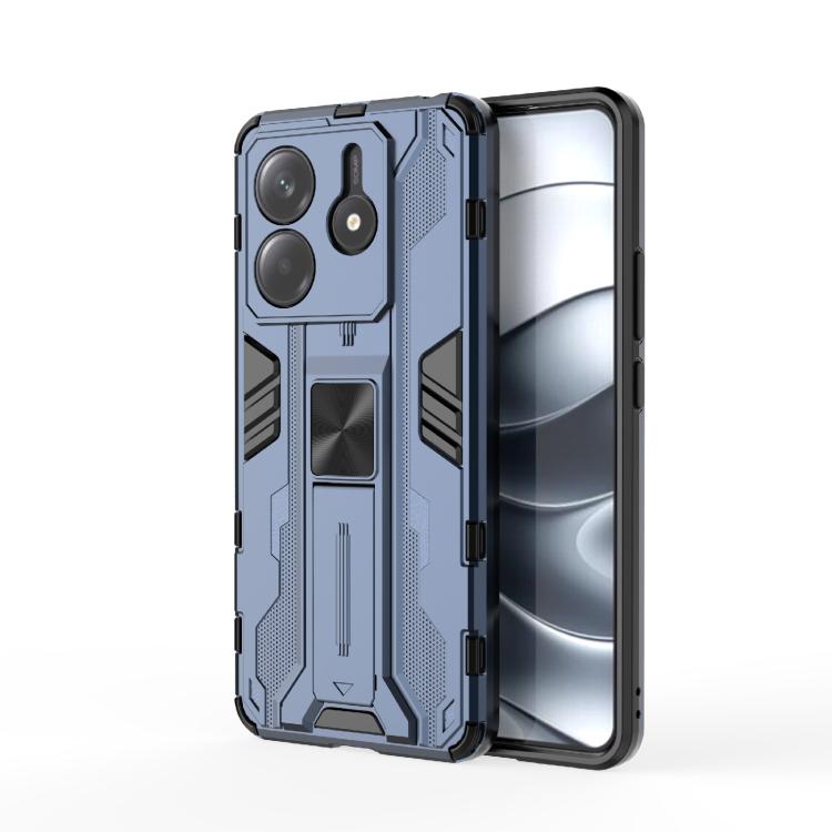 

For Redmi Note 14 5G Supersonic PC + TPU Holder Phone Case(Blue)