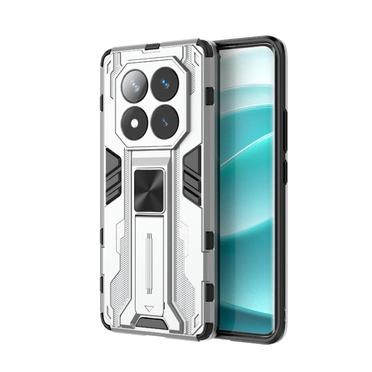 

For Redmi Note 14 Pro 5G Supersonic PC + TPU Holder Phone Case(White)