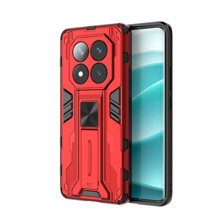 

For Redmi Note 14 Pro 5G Supersonic PC + TPU Holder Phone Case(Red)