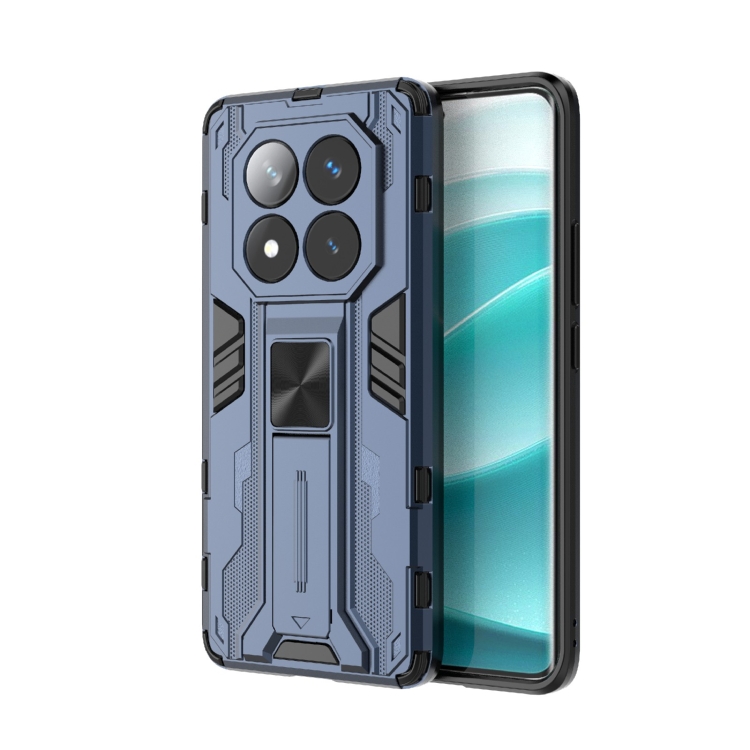 

For Redmi Note 14 Pro 5G Supersonic PC + TPU Holder Phone Case(Blue)