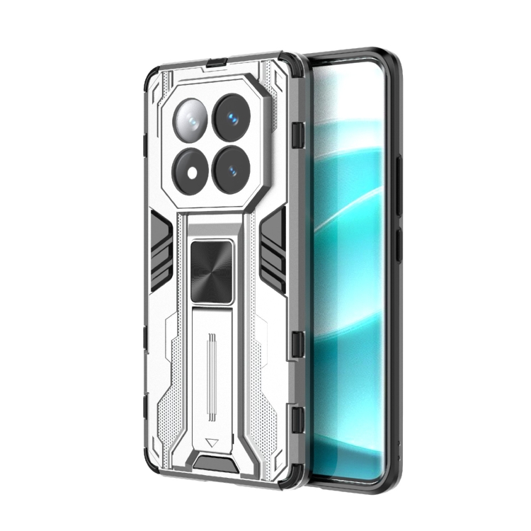 

For Redmi Note 14 Pro+ 5G Supersonic PC + TPU Holder Phone Case(White)